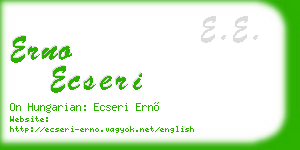 erno ecseri business card